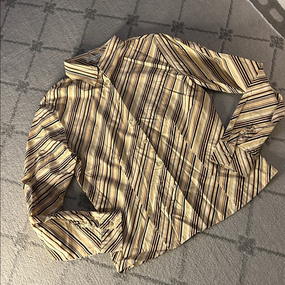 Naracamicie Beige and Black Striped Shirt - Picture 2 of 8